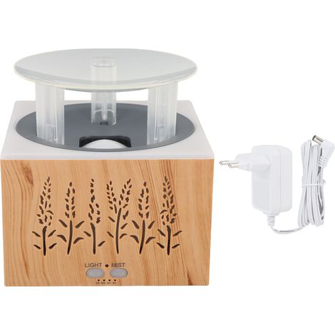 Diffuseur d'huiles essentielles à flamme 400 ml, humidificateur d'aromathérapie de blé ultra silencieux avec veilleuse colorée et minuterie pour chambre à coucher, prise UE 100 à 240 V (1/5)