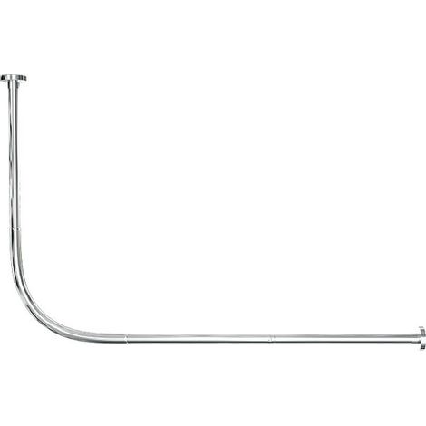 Tige de Rideau de Douche en Acier Inoxydable Forme L - Réglable 68-98 cm, Support d'Angle pour Séparation Douche/Bain (1/5)