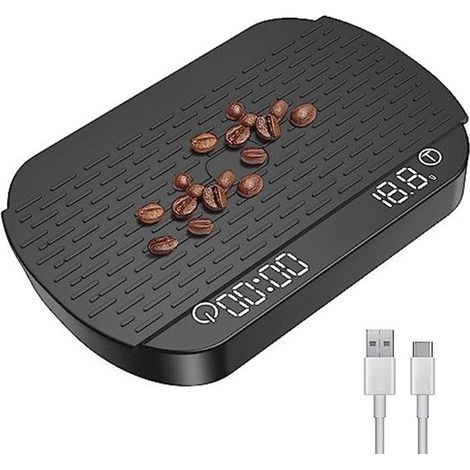 Balanza digital para café con temporizador, Minibalanza electrónica de alta precisión para alimentos, 3 kg/0,1 g, Ideal para espresso, Carga USB (1/5)