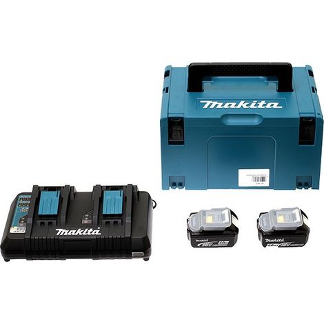 Pack Énergie MAKITA 18V Li-Ion + 2 batteries 18V 4.0Ah + 1 chargeur double avec coffret MAKPAC - 197504-2