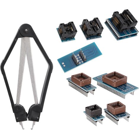 Kit de 9 Adaptateurs et Douilles pour Programmeur TL866CS TL866A EZP2010 avec Extracteur CI (1/5)