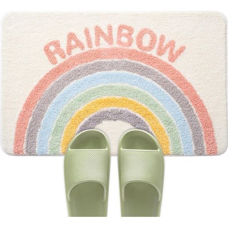 Bath Mat Non Slip Rainbow Absorbent Shower Mat Super