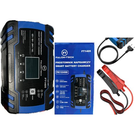 Falon-Tech Batterieladegerät mit Reparaturfunktion 12V-8A / 24V -4A