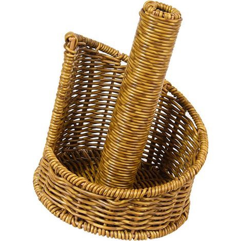 Pratico porta rotolo di carta igienica rotondo con struttura robusta.