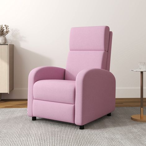Sillón Relax Reclinable hasta 160° Sofá Reclinable Moderno con Reposapiés Soporta hasta 120 kg 64x86x102 cm Rosa (1/5)