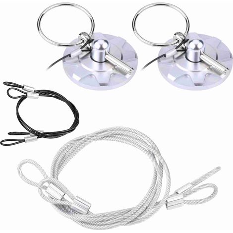 Kit de montaje de capó de competición de 2 piezas en aluminio CNC anodizado plateado - Lamas universales para una mejora estética (1/5)