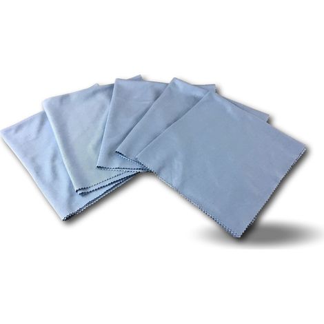 Lot 5 lavettes micro surfaces vitrées Nettoyage sans traces 3939 cm - Quantité x 1 lot - Lot 5 lavettes microfibres (1/5)