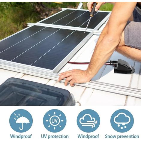 Solarkabelverschraubung, 2-teilig, doppelt, wetterfest, ABS-Dachkabeldurchführung für Wohnmobile, Boote, Zubehör, Solaranlagenprojekte (1/5)