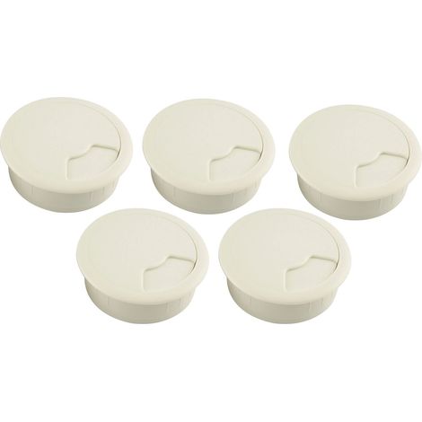 vasalat Kabeldurchführung 80mm weiss rund, 5 Stück Kabeldurchlass weiß RAL 9010