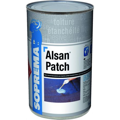 Soprema – Résine d'étanchéité ALSAN PATCH 1L – Réparation sur bitume, PVC, métal – Élasticité jusqu'à 1300% – Application facile sur supports mouillés