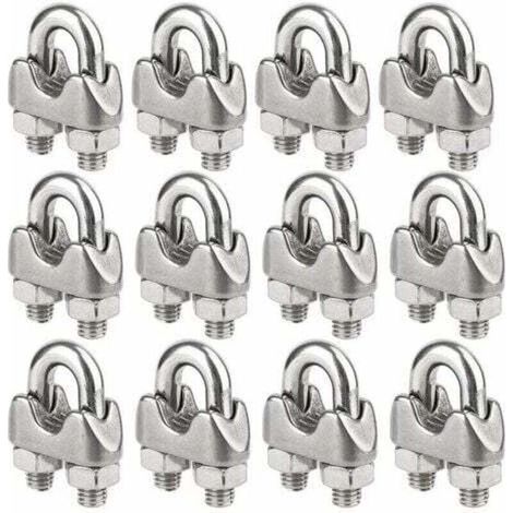 Lot de 12 serre câbles en acier inoxydable pour câble de 5 mm de diamètre (M5) (1/4)