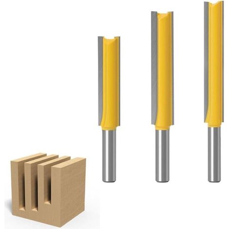 3pcs 8mm Queue Fraises De Fraisage Extra Longues, Fraise À Bois Fraise Extra-Longue Fraise Droite À Bout 8mm X 1/2" X 50.8mm, 8mmx 1/2" X 63mm, 8mmx 1/2" X 76mm (1/5)
