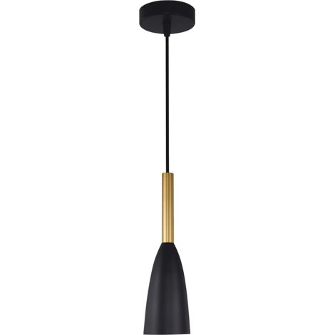 Suspension Solin métal noir/or 1xE27 60W Light Prestige