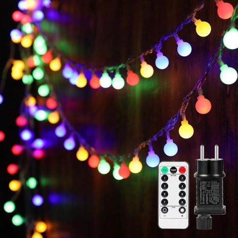 MUMU 10m Outdoor LED String Lights, 100 LED Indoor 8 Modes Multicolor Decoration for Garden Patio Home Bedroom Party Christmas Wedding (Color) (1/4)