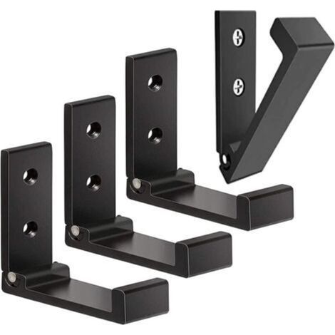 [JAMAIS UTILISÉ] Noir Lot de 4 Crochets Muraux Pliables-Crochets pour Manteaux Invisibles, Crochet Mural en Aluminium, Crochet de Suspension Mural en Alliage D'Aluminium Patères Pliables à 90 ° (1/4)