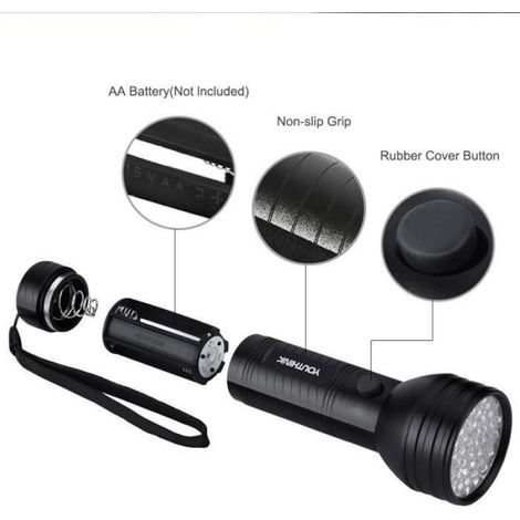 Détecteur Urine - Lampe UV Portative 365 nm - Pour Animaux Domestiques Chats Chiens - Détecte Taches Séchées sur Tapis Meubles Vêtements - 1 Pièce (1/4)
