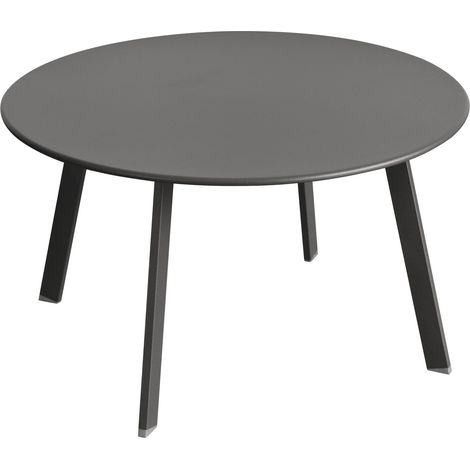 Hesperide – Table d'appoint de jardin Saona – Diamètre 70 cm – Hauteur 40 cm – Structure en acier traité époxy – Style scandinave contemporain
