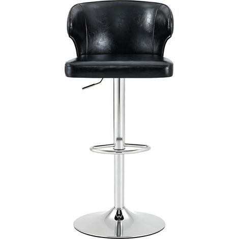 2er Set Barhocker mit Lehne Höhenverstellbar, 360° Drehbar Barstuhl mit Großem Sockel & Fußstütze, Modern Küchenhocker für Bar Küche Theke (Nur Stühle) (1/5)