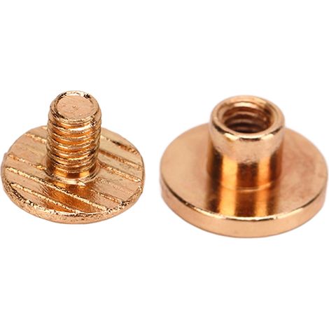 200 kits à vendre : rivets, vis et vis de fixation pour cuir 9 x 5 mm, clous en laiton à surface incurvée pour album photo, finition or. (1/5)