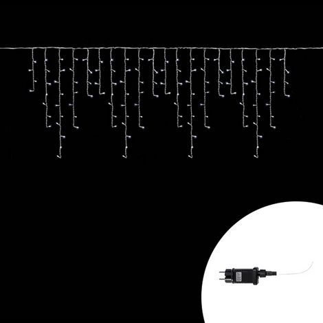 Tenda luminosa 6 metri 256 Led Bianco Freddo fisso e intermittente stalattiti prolungabile altezza 100cm da esterno Wisdom (1/4)
