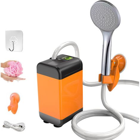 Pompe De Douche Portable Camping Avec Écran Numérique - Batterie 4800mAh Silencieuse 100-110 Min Pour Randonnée Voyage (1/5)