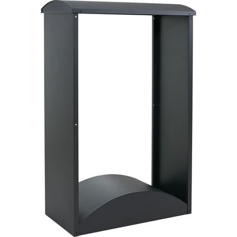 Abri à bois HWC-P77, étagère à bois de chauffage/bois de cheminée, abri à bois, abri extérieur en métal 160 x 98 x 50 cm