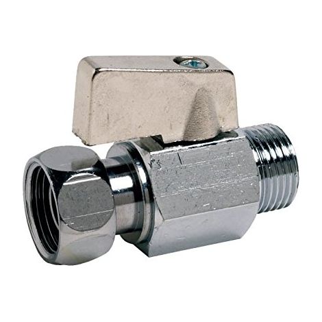 Robinet de Chasse d'eau 1/4 de Tour Droit avec Écrou Tournant, Argent