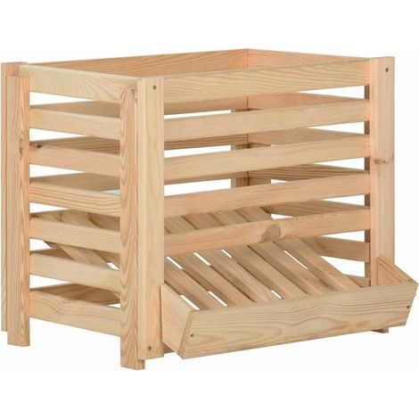 Caja para patatas madera maciza de pino 60x40x50 cm