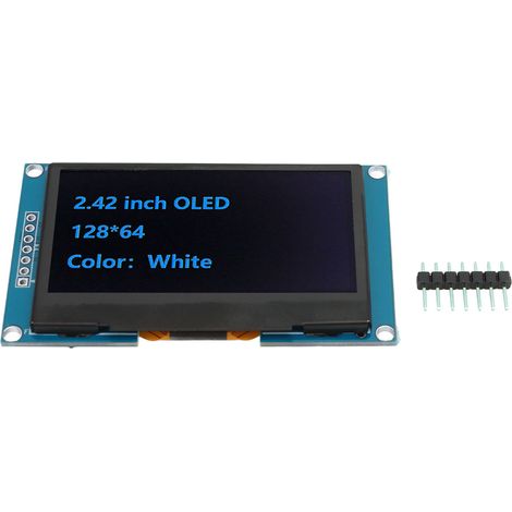 Module d'affichage OLED de 2,42 pouces, interface SPI, circuit intégré de commande SSD1309 pour projets DIY (MRA091C, bleu) (1/5)