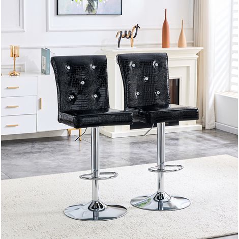 silla de bar PVC negro 89,5 cm OKMYHOME (1/5)