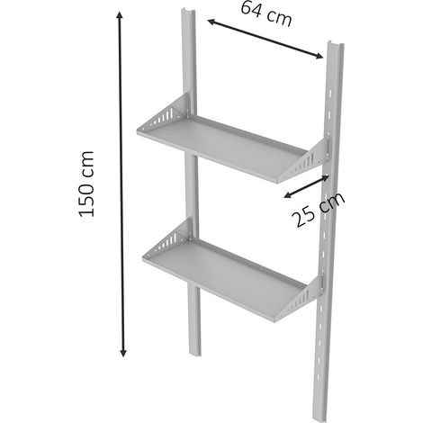 Lot de 2 Etagères pour armoire de jardin en métal PERRY