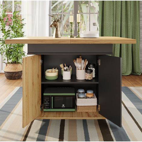 Mesa extensible con almacenaje para cocina OKMYHOME (1/5)