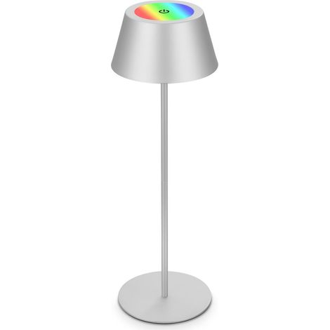 Lampada da tavolo a LED con batteria ricaricabile Lampada da tavolo regolabile in altezza IP44 argento RGB per interni ed esterni (1/5)