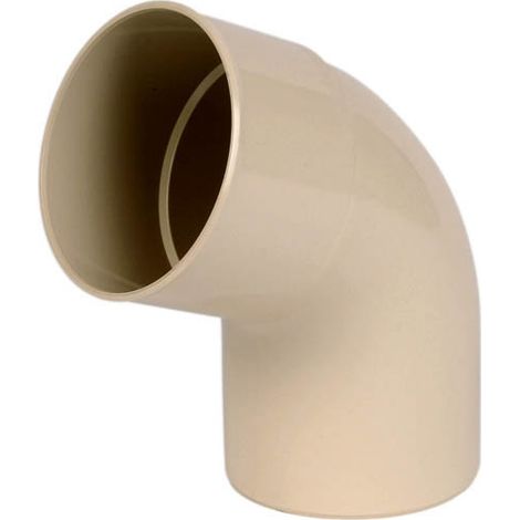 Nicoll – Coude mâle-femelle 67°30 Ø100 mm – Raccord tube descente en PVC sable – Évacuation efficace des eaux pluviales