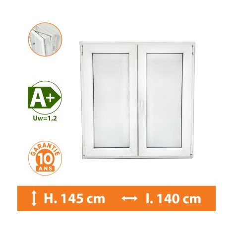 Fenêtre 2 Vantaux Blanc - H.145 x l.140 cm