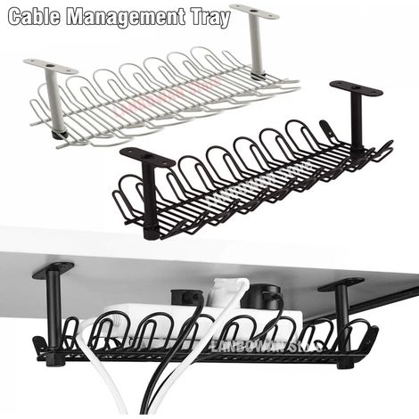 Plateau de gestion des câbles de table, support de prise sous table, support de rangement pour multiprises. (1/5)