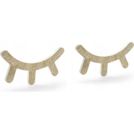Decoración de pared Ojos Durmientes, Oro, 20x11cm (1/4)
