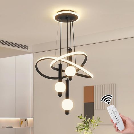 Suspension noire – 3 étages – Drop réglable – 3 températures – Télécommande – Hall/cuisine (1/5)