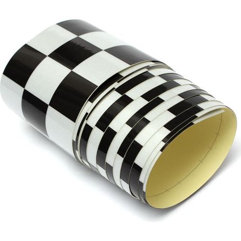 Nastro adesivo con bandiera a scacchi bianco/nero per auto e moto Misura - 50mm x 1 Metro (1/2)