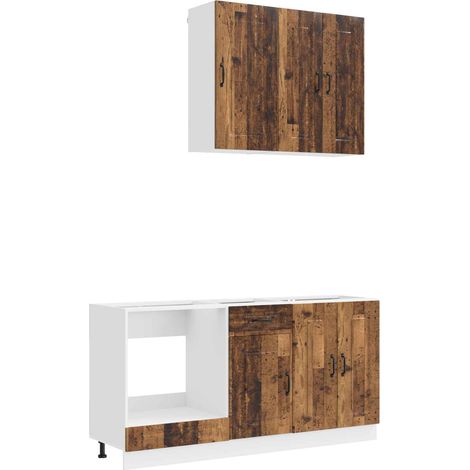 Unidad de cocina KALMAR 5 pcs Madera envejecida vidaXL (1/5)