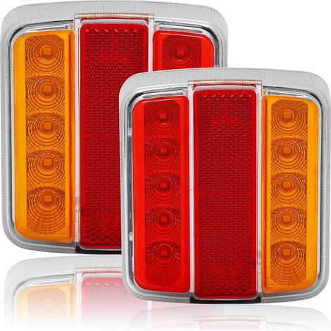 12V LED Trailer Tail Lights, LED Trailer Light 12 V Waterproof Approved, 12 V LED Tail Light, LED Trailer Light with Plate Light for Truck, Caravan, Car, Motorhome, Tractor (1/5)