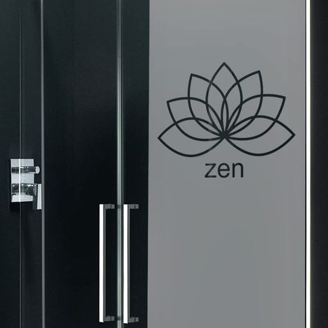 Film Fenêtre Anti Regard Occultant - Zen Fleur DE Lotus - Stickers Autocollant Brise-Vue pour Vitre (1/5)