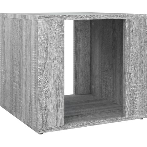 Mesita de noche con compartimento abierto 41 x 40 x 36 cm madera contrachapada gris DEC034664