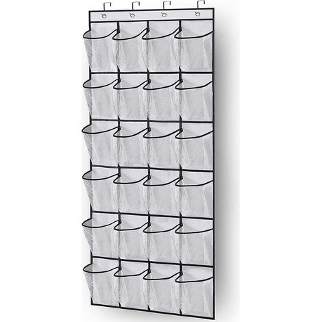 1 Range Chaussures Suspendre Sur La Porte, Sac De Rangement Suspendu Avec 24 Poches, Rangement De Chaussures Suspendu, Organiseur De Suspension M (1/5)