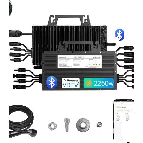 Micro Onduleur, Wi-Fi Intégré, Compatibilité Polyvalente, noir, 220-240V, 16-60V (1/2)