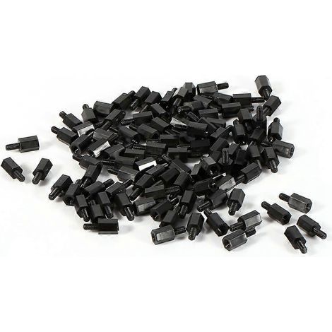 100 Stück M2 M3 M4 Kunststoff Nylon Sechskant Außengewinde Innengewinde Innengewinde Distanzschraube Rundkopfmutter