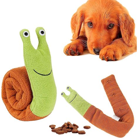 Peluche escargot résistante pour chien, idéale pour l'entraînement au reniflement et les jeux interactifs. (1/5)