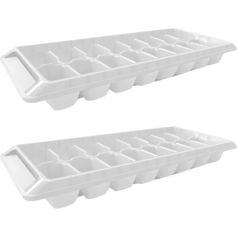 Bac à glaçons empilable pour congélateur, lot de 2, 16 glaçons par bac, compatible avec les bacs à glaçons en forme de granulés de c (1/5)