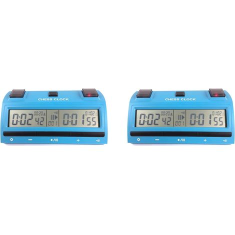 2X Professional Chess Digital Horloge D'ÉChecs Compte à Rebours de SociéTé ChronomèTre Bonus CompéTition Compteur Horaire (1/5)