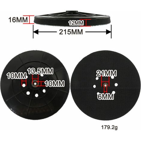 Plateau de ponceuse compatible avec la ponceuse à sec einhell TC - DW 215 te - DW (Ø 215 mm) (1/3)